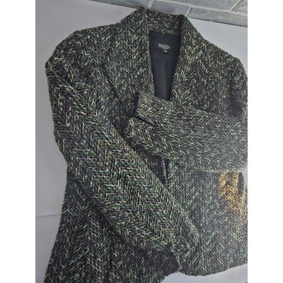 Vintage Peck & Peck Collection Herringbone Tweed Open Blazer Wom SIZE 14 Large - Picture 11 of 16